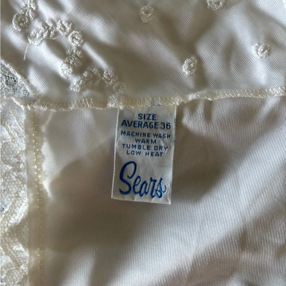 Vintage 60s coquette slip dress - white - small - Picture 5 of 8